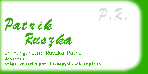 patrik ruszka business card